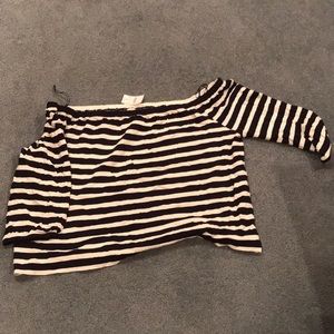 NWT JCrew off the shoulder navy top